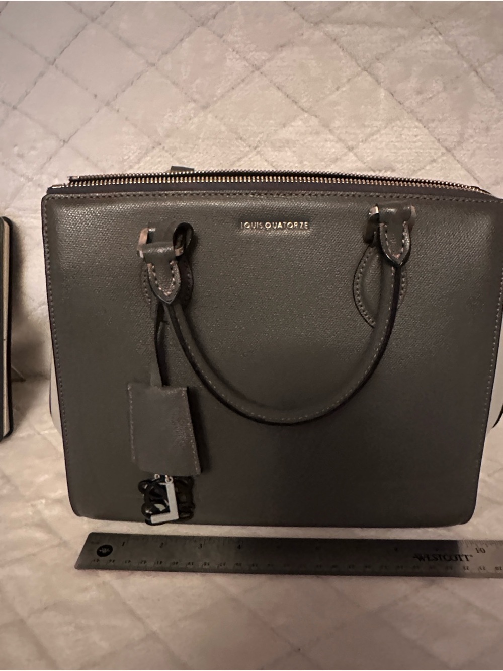 LOUIS QUATORZE Gray Structured Satchel